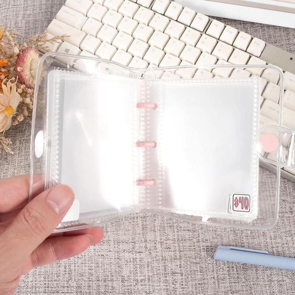 Mini Money Saving Binder PVC Mini Budget Binder Christmas Savings Challenges Book Save Money