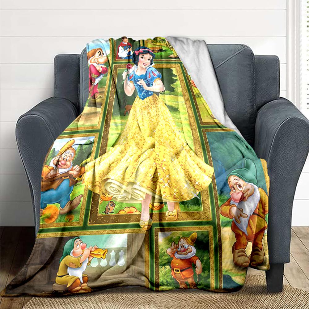 1Pc Snow White Seven Dwarfs Blanket Soft And Comfortable Casual Warm Camping Travel Christmas Halloween Xmas Gift M924461