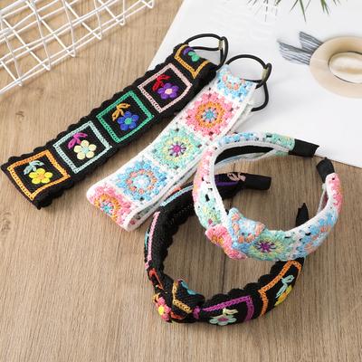 Retro Knitting Hair Bands Wrap For Women Crochet Elastic Bandana Turban Scarf Girls Fashion Headabnds Hair Accessories