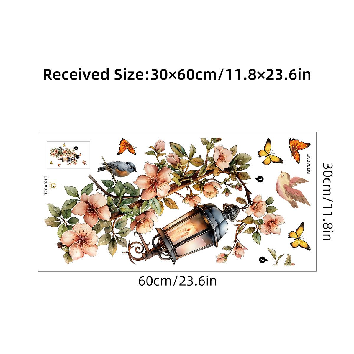 

Розовый цветок подвесной светильник настенная наклейка съемный настенный декор водонепроницаемый стерео цветок домашнее украшение для спальни 30x60CM