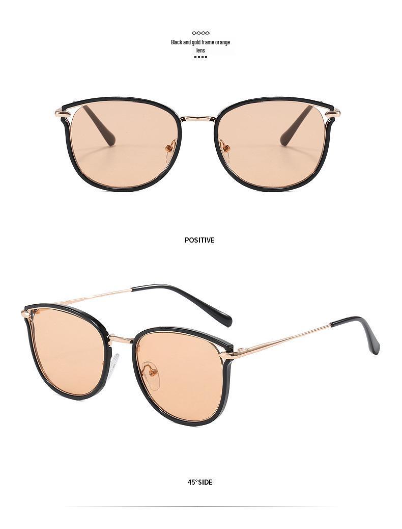 Металлические солнцезащитные очки «Кошачий глаз» 2025: Модные унисекс очки с большой оправой, европейский и американский уличный стиль (Модель 9441)