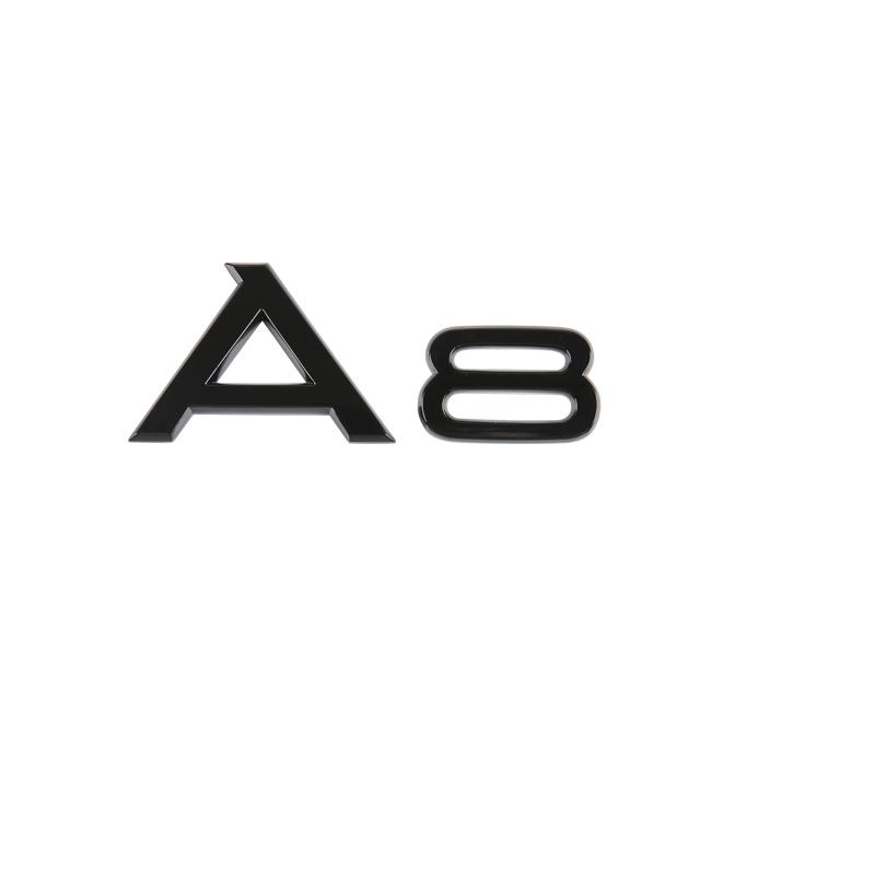 3D Letters Numbers Emblem for Audi A3 A4 A5 A6 A7 A8 Q2 Q3 Q5 Q7 Car Trunk Lid Nameplate Badge Logo Sticker Chrome Glossy Black