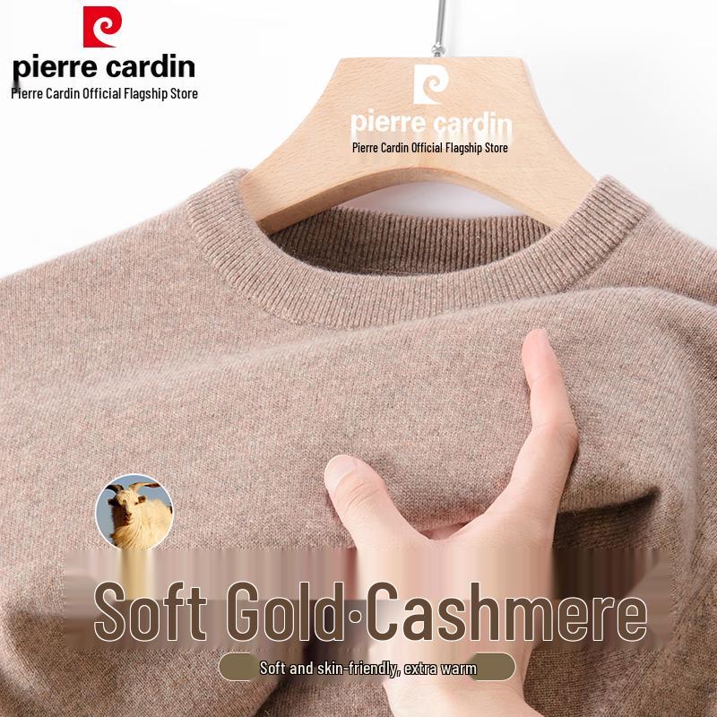 Pánský svetr s kulatým výstřihem z čistého kašmíru Pierre Cardin