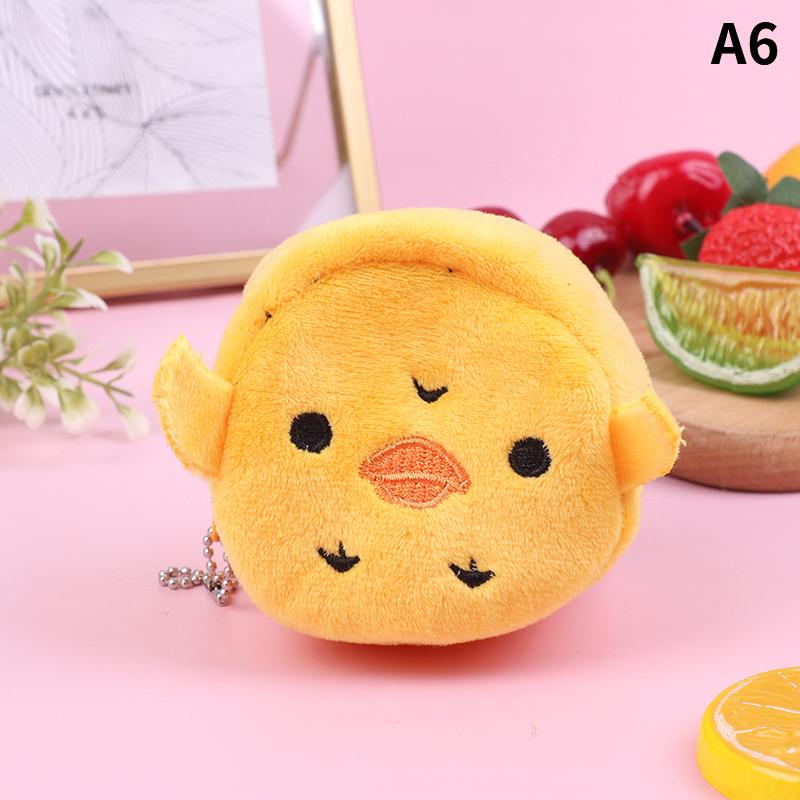 Coin Purse Cartoon Zipper Plush Three-Dimensional Coin Purse Wallet Key Holder