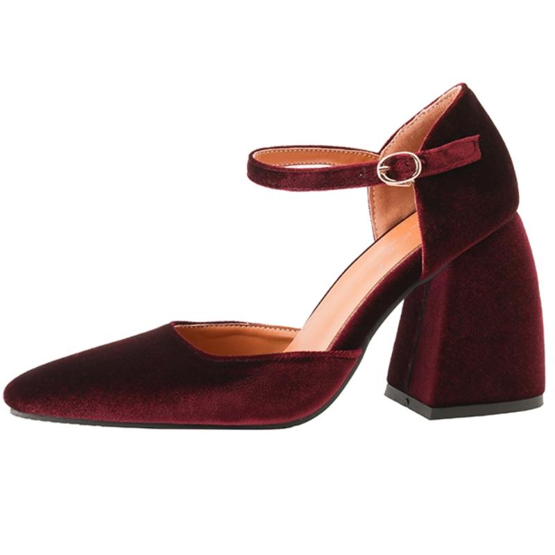 

Женские сандалии Летняя обувь 2024 Новые туфли на высоком каблуке Женские элегантные зеленые красные туфли для вечеринки танцев свадьбы Обувь большого размера 41 вино красного