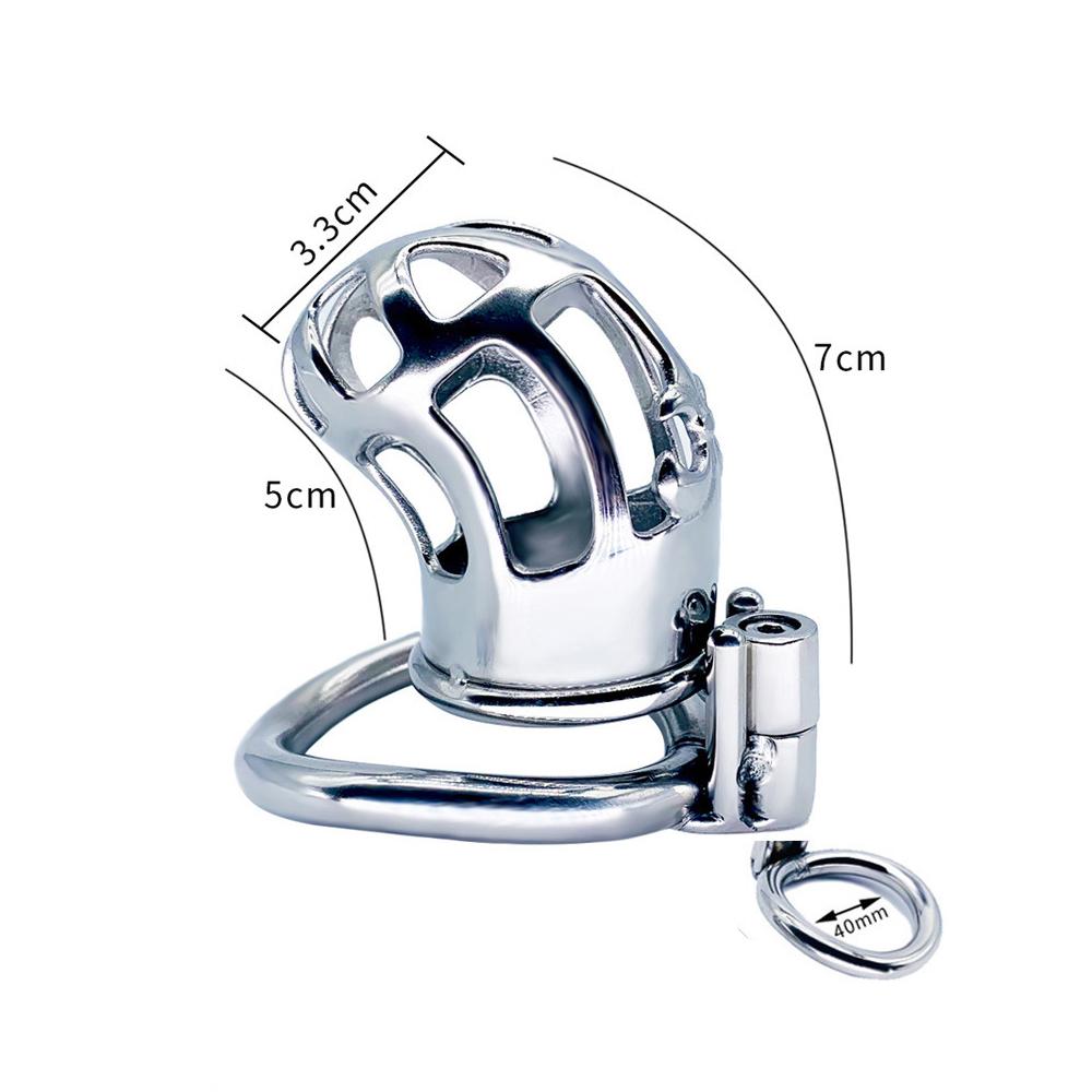 CB Lock for Men Stainless Steel Penis Cage Adult Sex Toy Cock Cage Cockring BDSM Slave Fetish Chastity Device Cuckold
