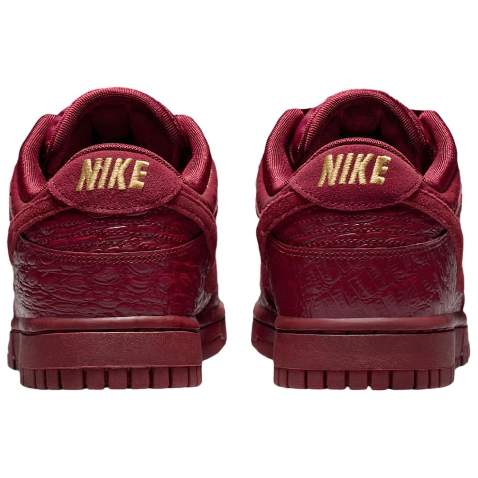 Nike Dunk Low Team Red Croc Metallic Gold Womens Shoes HV4388-600