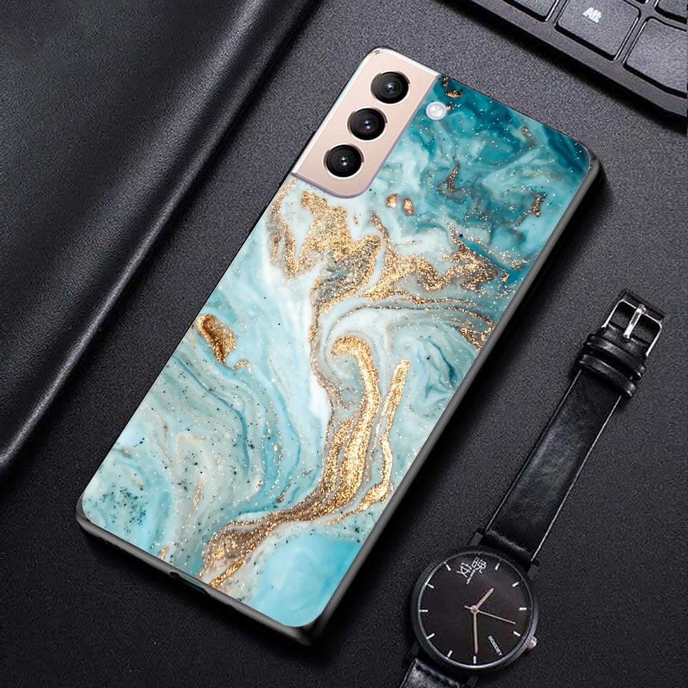 Rosa Gold Marmor Kunst Mode für Samsung Galaxy S21 S20 Ultra S10 Plus Lite S20FE 5G Fall für Galaxy S10e S9 S8 Rand schwarz Shell