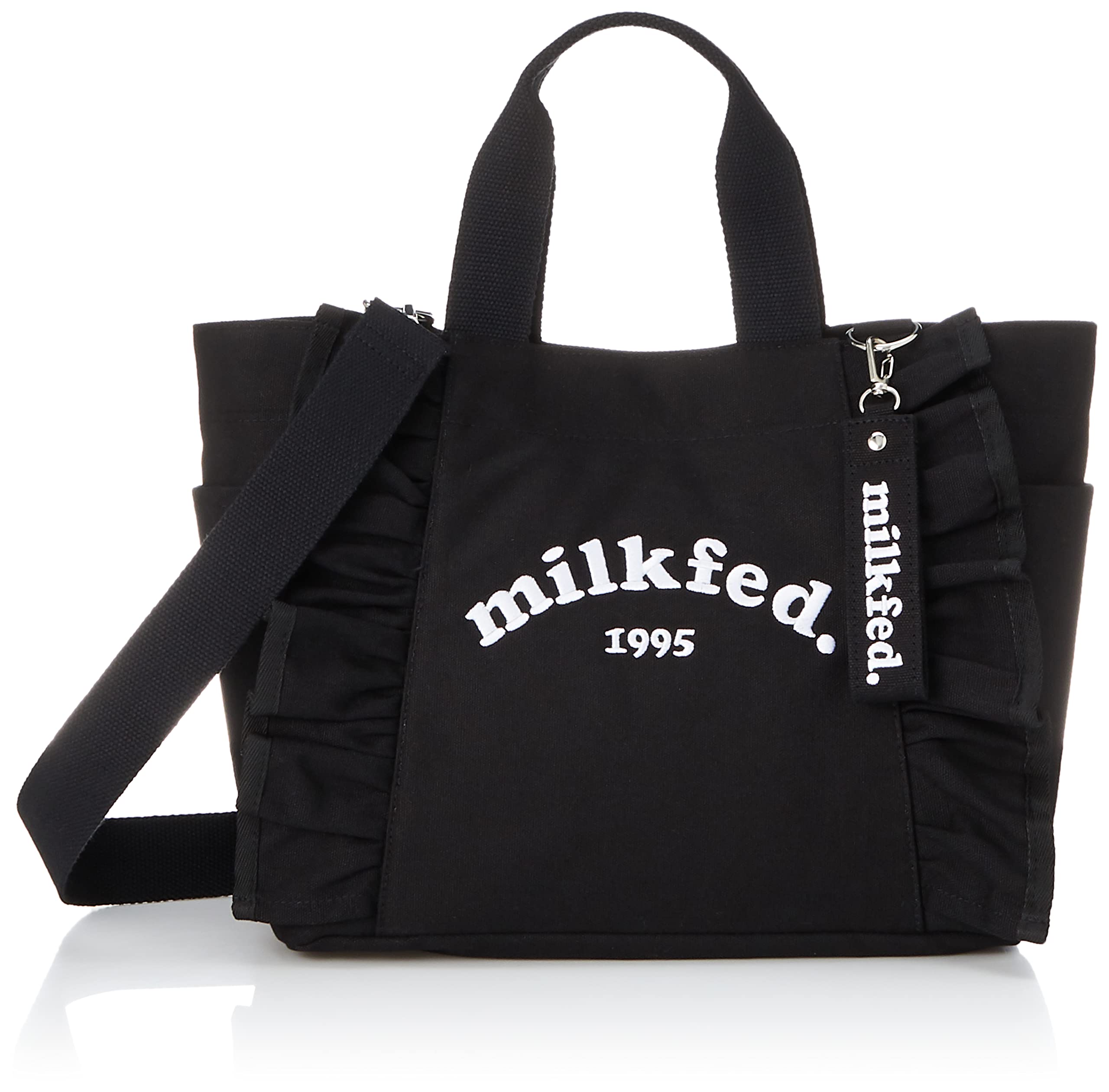 

Milkfed Ruffle Tote Free Size Women s Bag, Black, чёрный