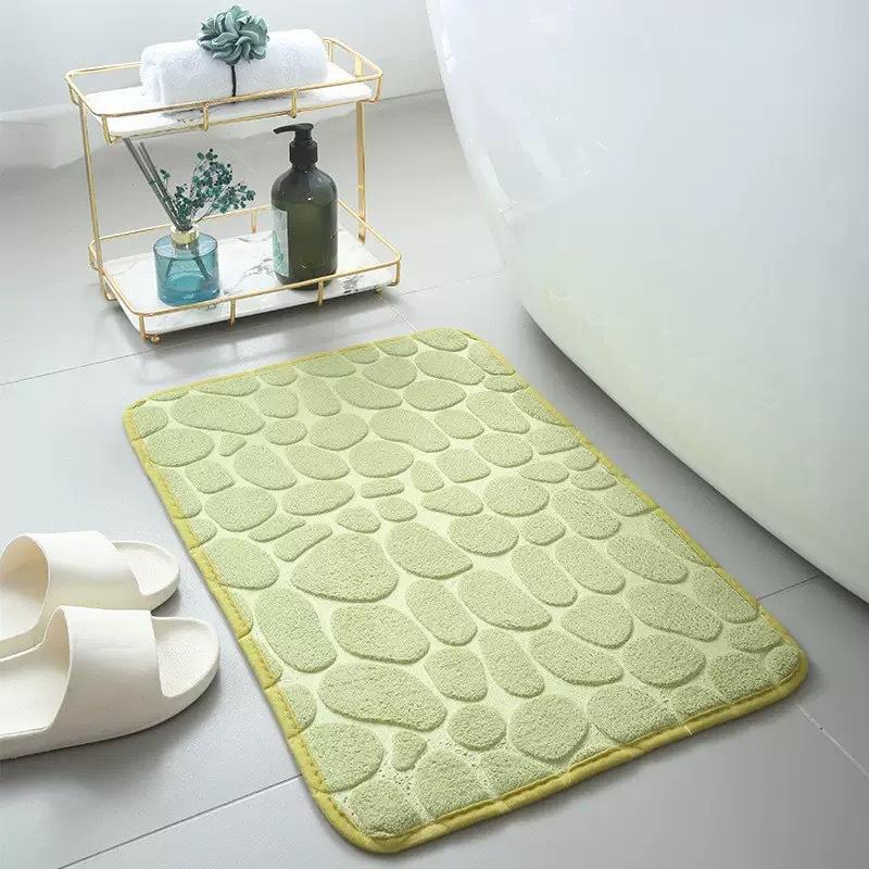 3D Bathroom Anti-slip Mat Pebble Patterned Absorbent Pad Bath Mats Doormat Carpet Cobblestone Embossed Door Floor
