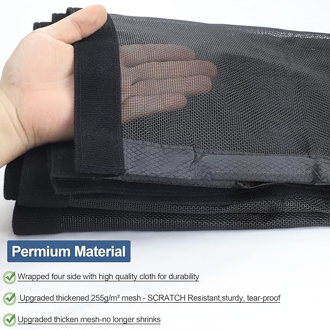 Magnetic Screen Door Thicker Mesh,Reversible Wide Left Right Side Opening Fits Door Heavy Duty Mesh French Bug Door Screen Closure for Sliding Patio