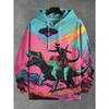 Cartoon Cat And Dinosaur 3d Print Graphic Hoodies Men Women Fashion Oversized Hoodie Sweatshirt Coat Women Sweats Animal Clothes