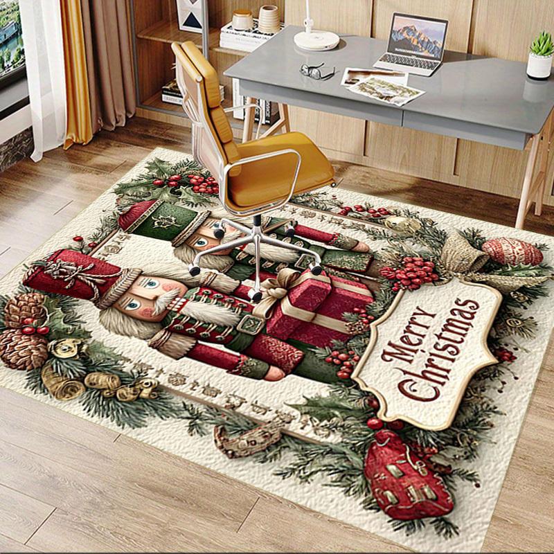 1PC Nutcracker Merry Christmas Extra Large Non Slip Floor Carpet, Office, Family, Bedroom, Large Area Rug Indoor Rugs, Vibrant Colors