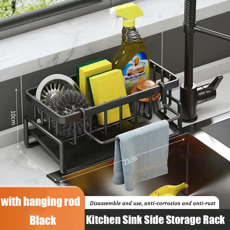 

Кухонная бытовая сушилка для сушки, настенная многофункциональная сушилка для сушки, многослойная нержавеющая сталь для хранения салфеток With rod чёрный