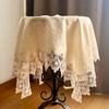 Vivienne Olive Serie Spitze Bestickte Tischdecke, 90x90cm, Beige, Tischläufer, WK1026N1/BE