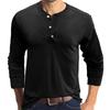 Men's Henley Shirts Long Sleeve Soft Casual Slim Fit Basic Stretch Breathable Henley T-Shirt Workout Moisture Wicking Athletic Tops Tee for Male