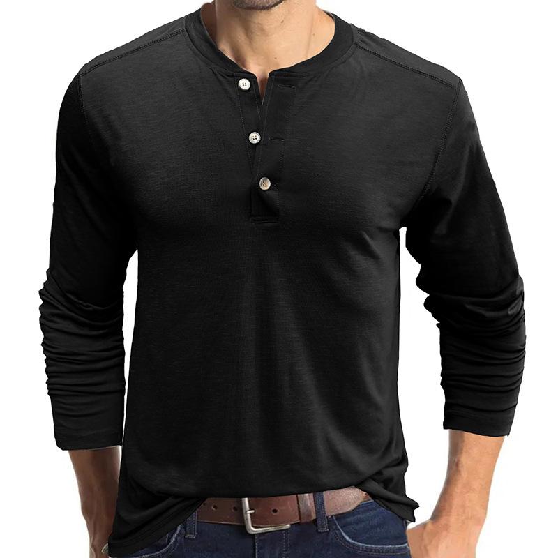 Men's Henley Shirts Long Sleeve Soft Casual Slim Fit Basic Stretch Breathable Henley T-Shirt Workout Moisture Wicking Athletic Tops Tee for Male