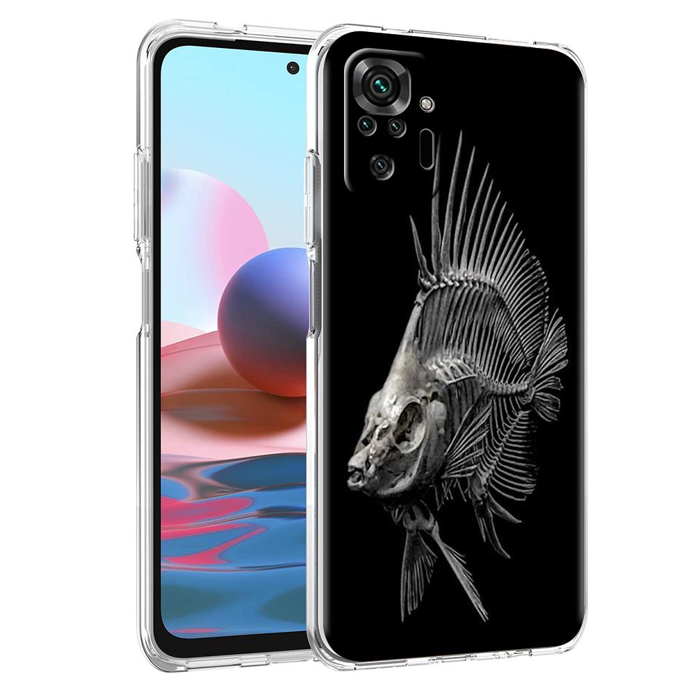

Transparent Phone Case for Redmi 14C 13C 10C 10 9 Note 13 12 11 K50 K40 Plus Pro 4G 5G Soft TPU Cover Fish Bone Pattern Fundas for Redmi 14C