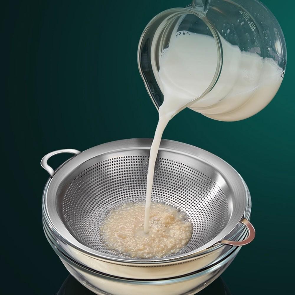 New Double Handles Stainless Steel Colander Fine Mesh Oil Draining Flour Sieve Drain Tool Fine Mesh Strainer Cooking Utensil