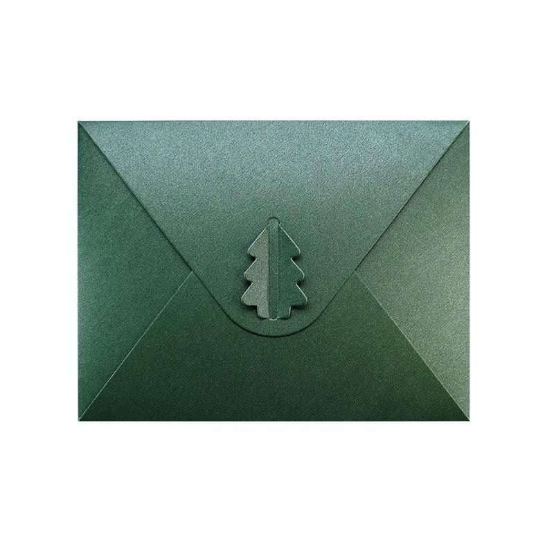 5pcs Christmas Exclusive Envelopes, A4 Thick Paper Envelopes with Christmas Tree Buckle,Suitable for Christmas Party Invitation