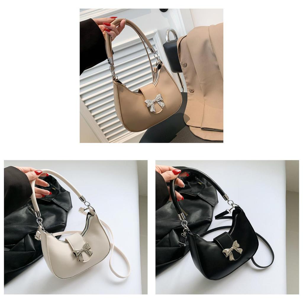Sac selle en cuir PU avec surpiqûres et fermeture éclair pour un usage quotidien