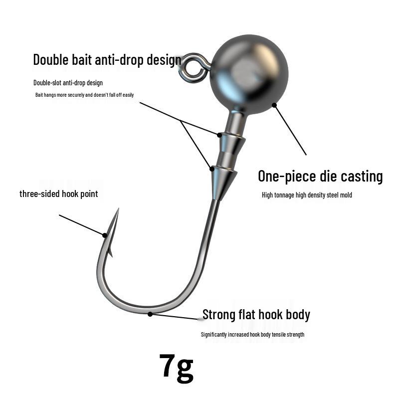 Triangular Die-Cast Lead Head Hook: Anti-Snag Fish Hook for Soft Bait Lures