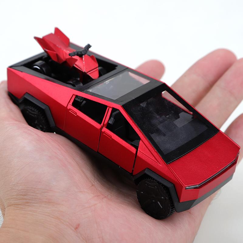 (Bagged) 1:36 Alloy Cybertruck Pickup Pull-Back Car Collection For Boys And Children, One Large And One Small Exquisite Toy Car.