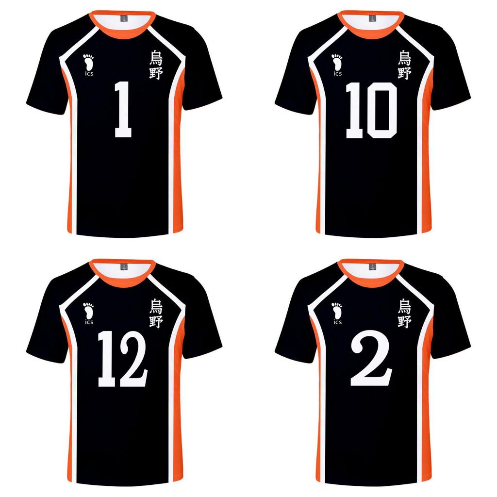 Stylish Haikyuu Cosplay Unisex T-shirt Featuring Karasuno Logo For Anime Fans