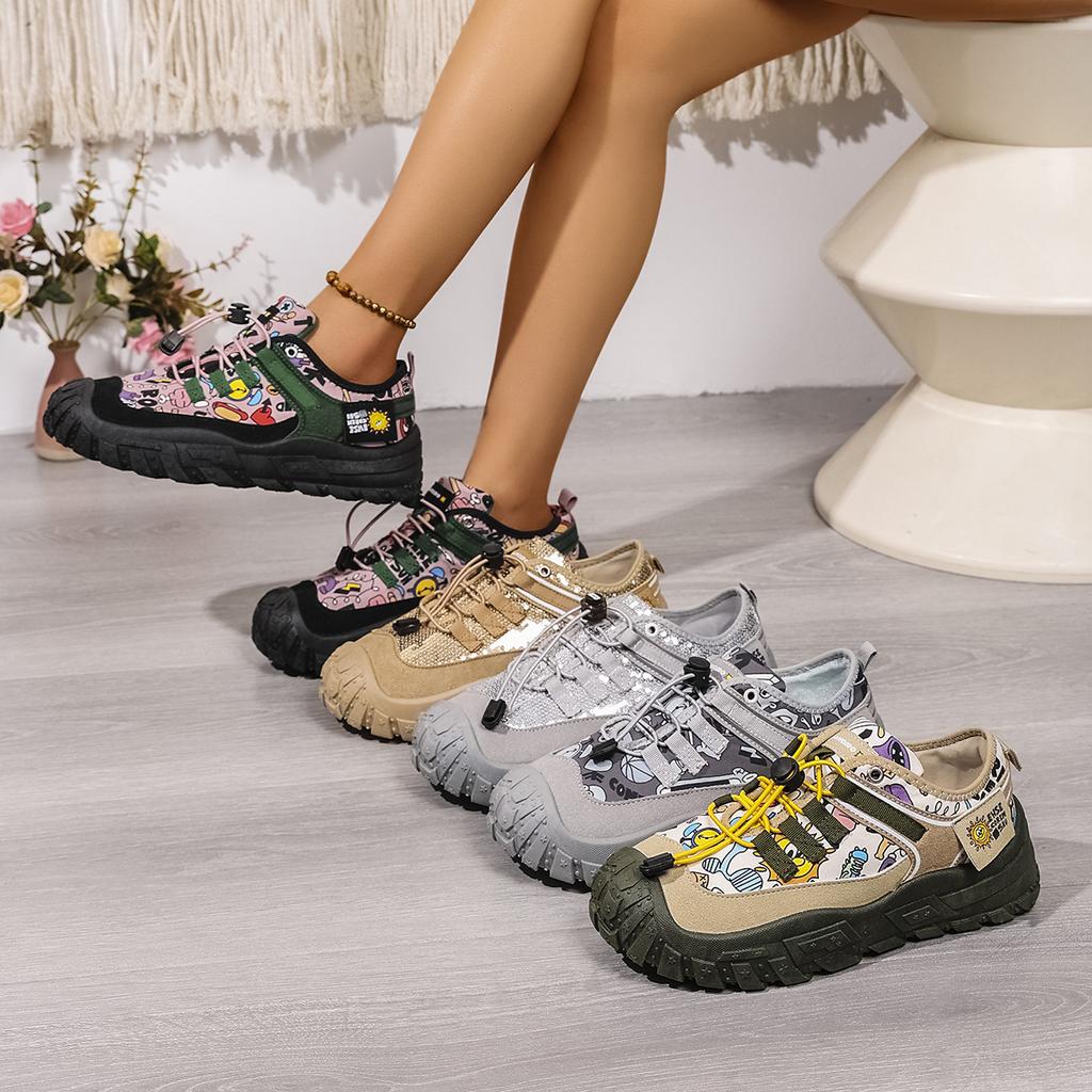 Fashion 2025 Women Lace-Up Casual Sneakers Comfortable Outdoor Sports Shoes Women Anti-slip Walking Shoes Plus Size Zapatos De Mujer
