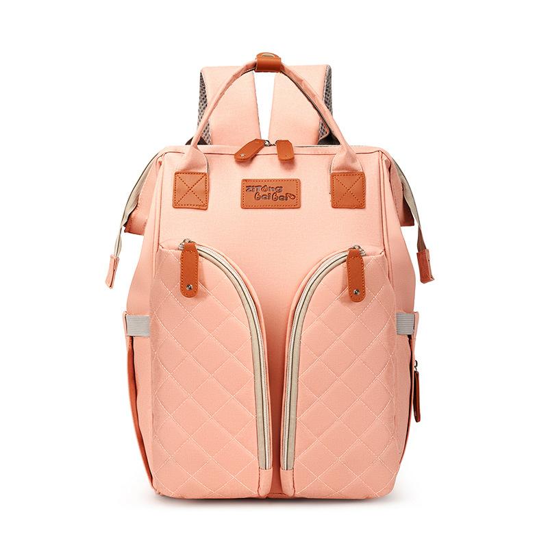 Multi Functional Mother and Baby Bag New Embroidery Thread Diamond Grid Large Capacity Rear Dry Wet Separation Bag Mommy Bag