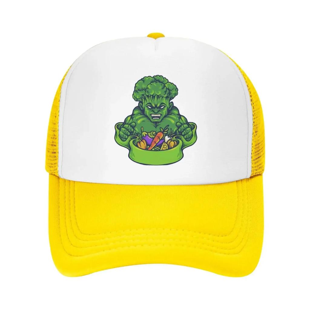 Broccoli Strong Vegetarian Mesh Trucker Cap Breathable Dad Baseball Hat for Unisex Women
