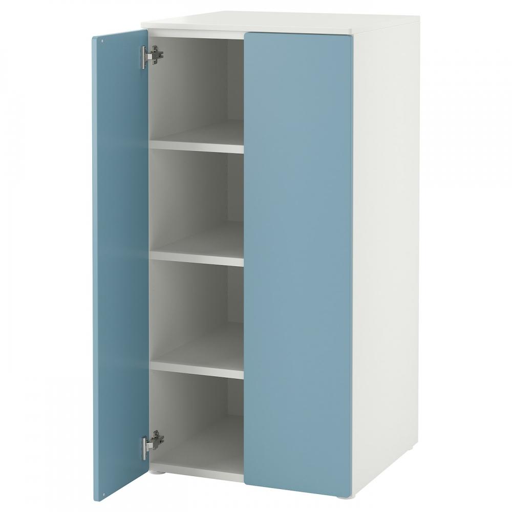 

ИКЕА СМ СТАД СМОСТАД ПЛАТСА шкаф белый синий +3 полки 60х57х123 см