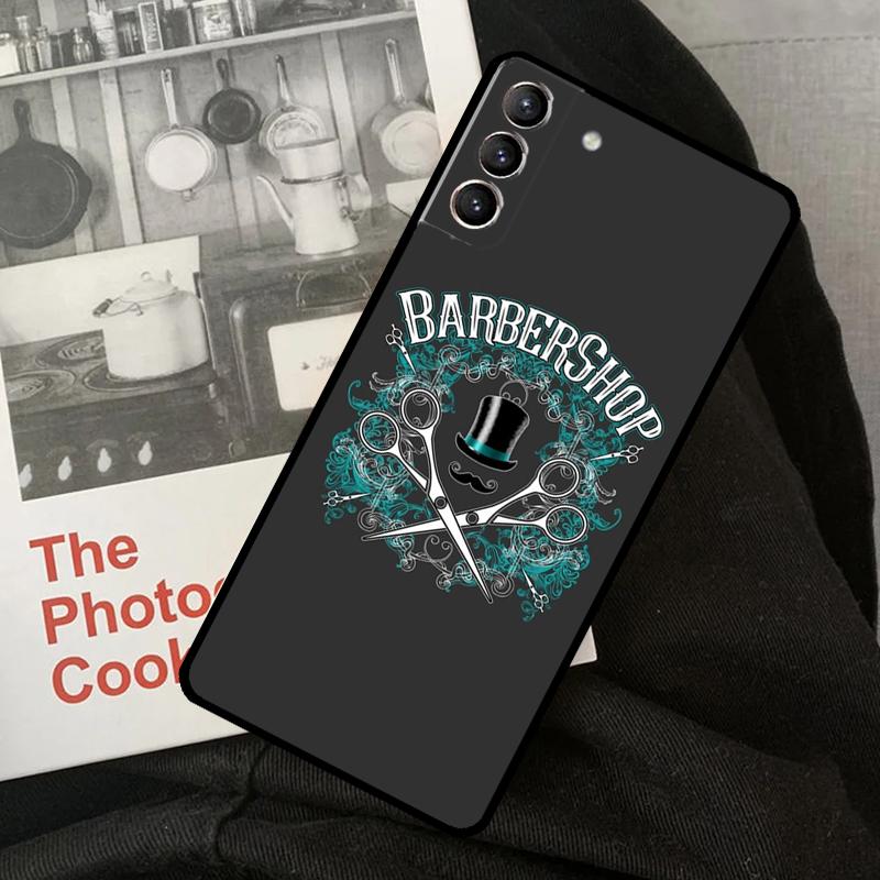 Barber Shop Hair Stylist Phone Case For Samsung Galaxy S22 S23 S24 Ultra S20 S21 S24 FE S9 S10 Plus Note 10 20 Ultra