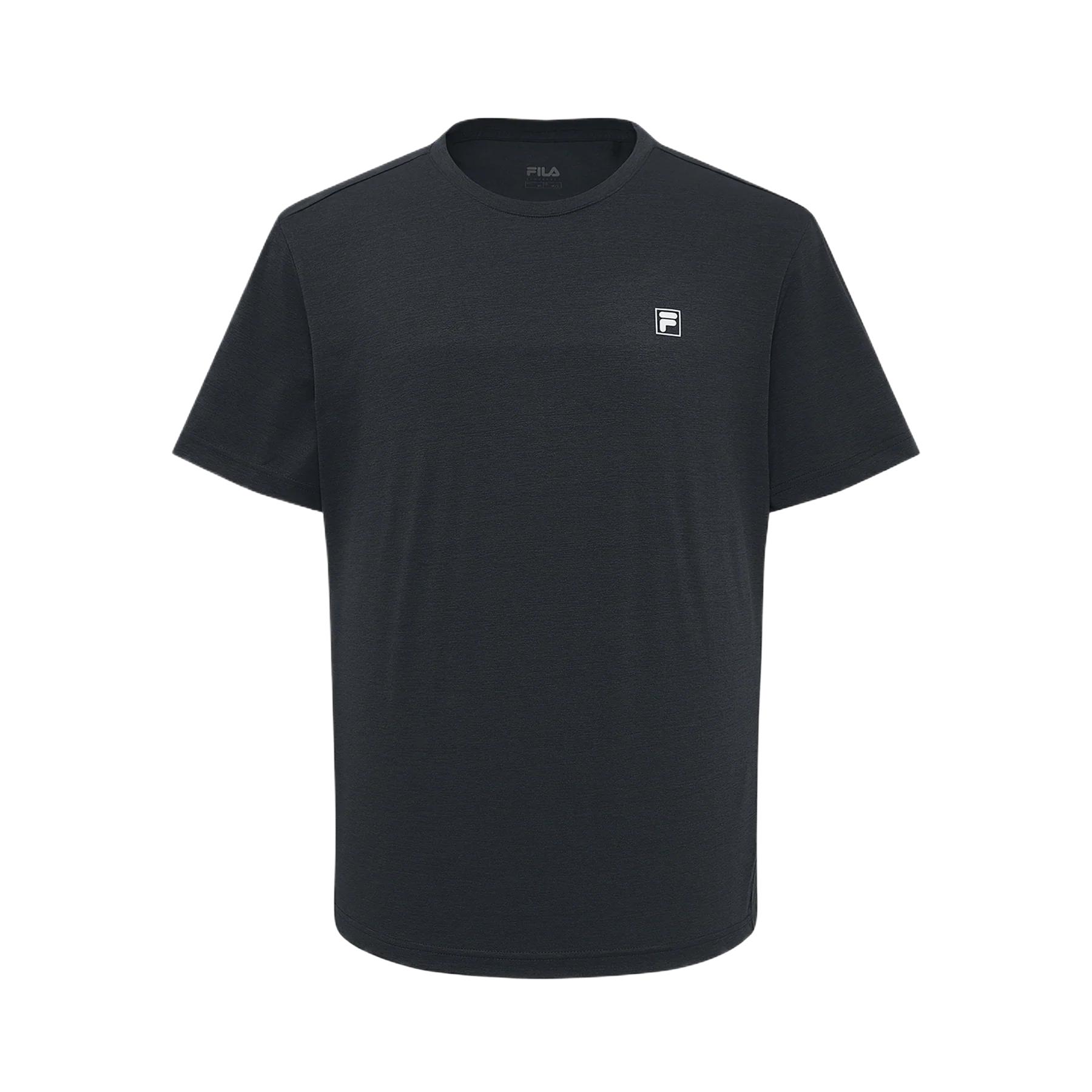 FILA T Shirts Unisex Black/Charcoal Gray Crew Neck FS262RS02X012006 L(100)