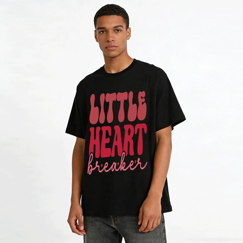 Little Heart Breaker Graphic Tee Cute Valentines Day Kids T-shirt Pure cotton T-shirt