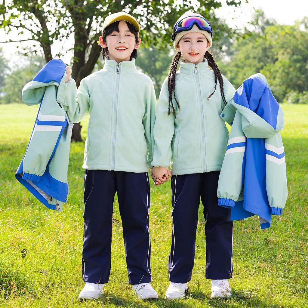 Kinder Frühjahrs- und Herbst-Windbreaker 3-teiliges Uniform-Set für Grundschule, Sport und Winterkindergarten.