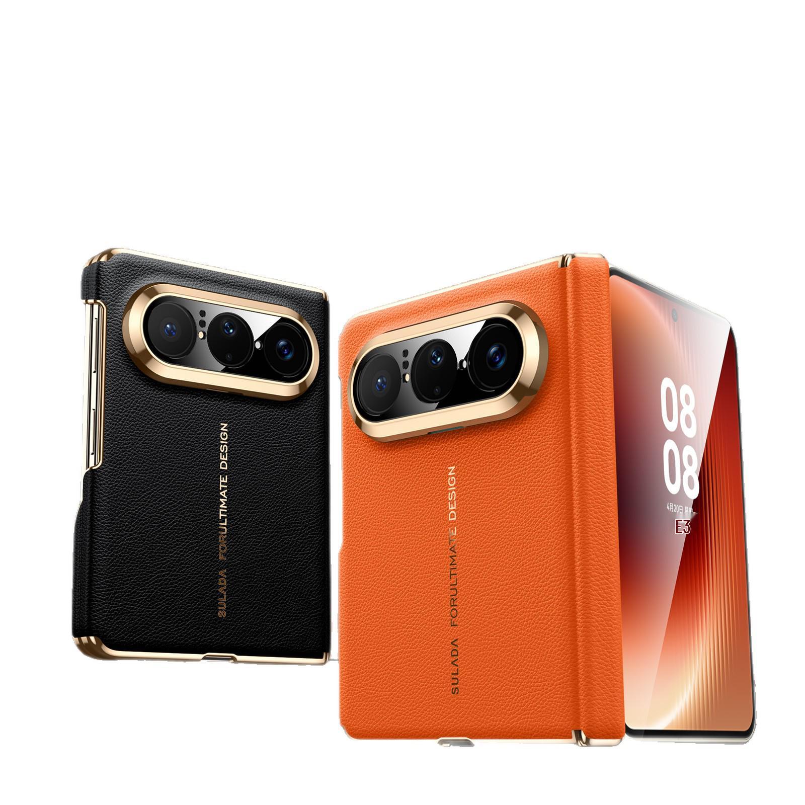 Huawei PuraXMax Genuine Leather Magnetic Phone Case with Full Lens Protection PuraXMax чёрный