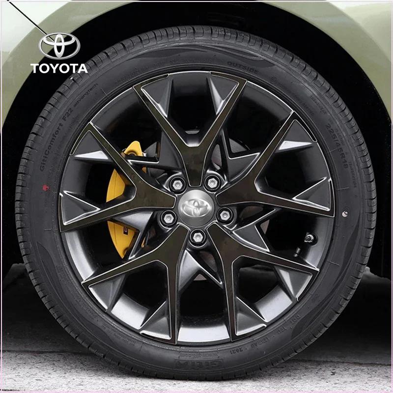 4pcs Car Wheel Center Hub Sticker 56mm Emblem Decal Wheel Sticker for Toyota C-hr Prado Rav4 Yaris Hilux Prius Avensis Corolla Camry