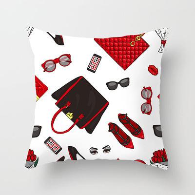 Valentine'S Day Series Patterns Throw Pillow Cover With Short Plush Print For Living Room Sofa Decoration Cushion Cover
