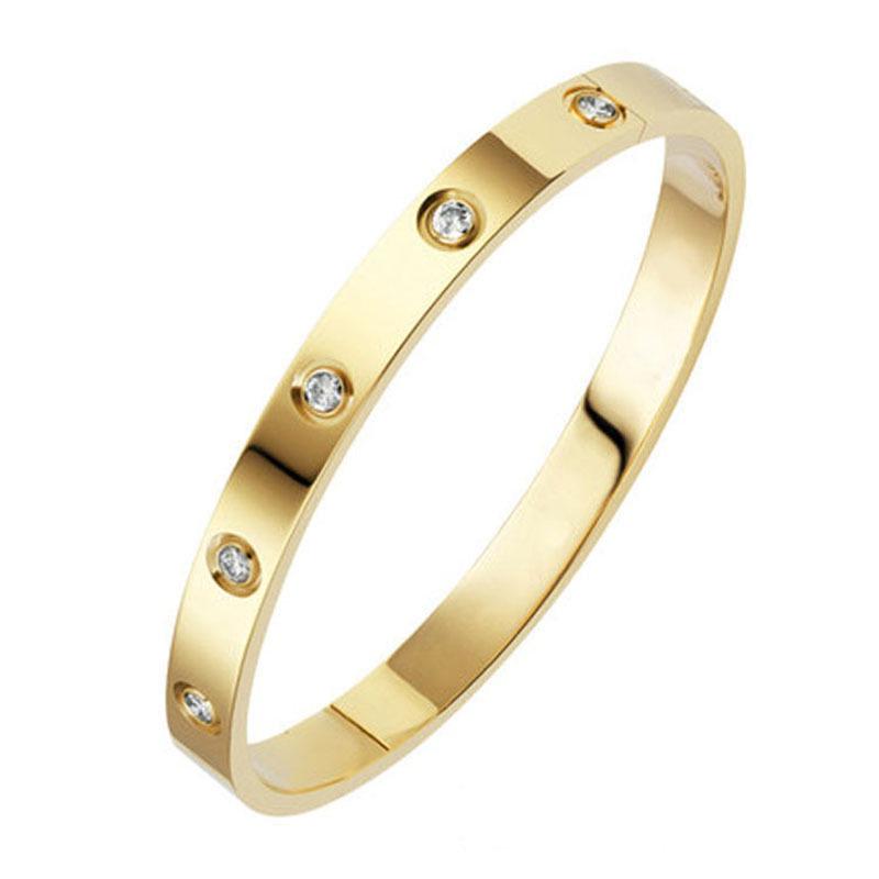 Korean Style Rose Gold Diamond Couple Bracelet – Titanium Steel Women's Accessory