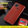 OPPO A15/A35 Phone Case: Crazy Horse Grain Leather, Anti-Fall, Crystal Material, Flip Case for iPhone 4 Pro