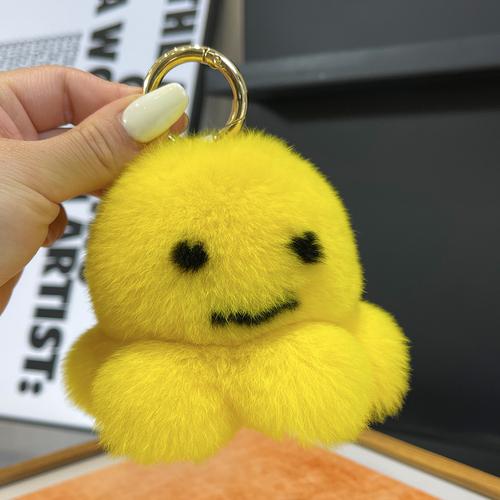 Real Rex Rabbit Hair Cute Little Octopus Bag Pendant Car Key Chain Doll Bag Wool Ball Creative Plush Hanger