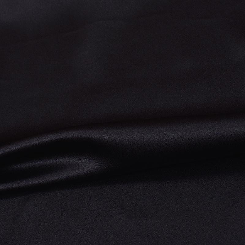 Non-toxic 100% Grade 6A  30MM 100  Plain Dyed Charmeuse Natural Silk Navy Blue Dark Satin Fabric Custom Silk Fabric
