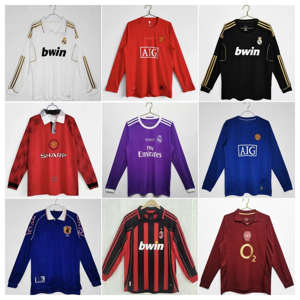 Retro Football Jersey Old Collection Club Manchester United, Real Madrid AC Short-sleeved Long-sleeved Football Uniform Can Be Printed