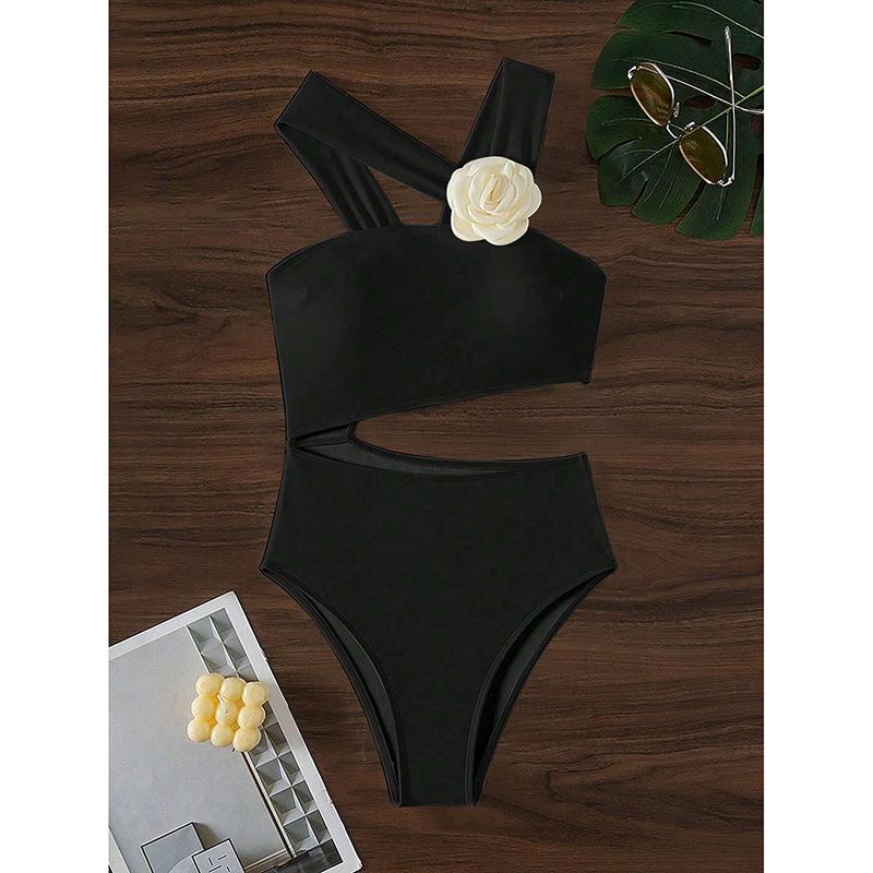 Costume da bagno intero da donna Sexy Costumi da bagno Biquini floreale Body a vita alta Costume da bagno traforato Beachwear Costume da bagno