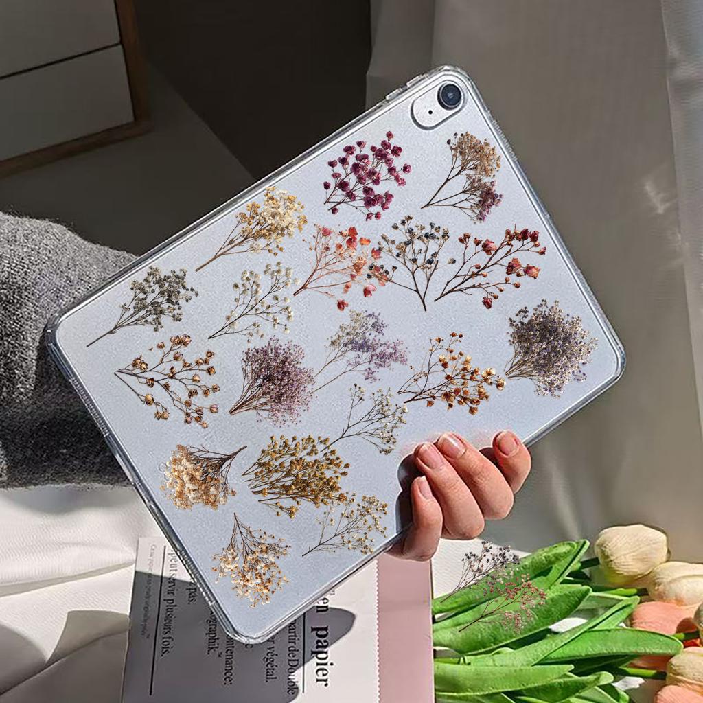 50Pcs Dried Flower Collection Record Pet Stickers Decorative Handmade Scrapbooking Material Diary Album Craft Supplies