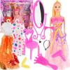 Doll with Wardrobe and Accessories Clothes Cabinet Set for a Girl