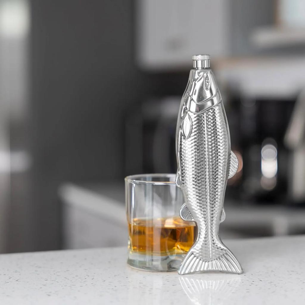 304 Stainless Steel Fish Shaped Wine Pot 5-Ounce Portable Creative Wine Set Flask for Outdoor Adventures & Casual Dinners