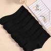 7/14/21 Pairs Women Classic Black And White Solid Color Fashionable Versatile Sweat-Absorbing Soft And Breathable Casual Socks