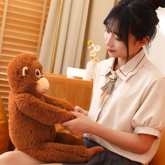 Orangutan Plush Doll Soft Stuffed Animal with Hanging Design High-Elastic Filling Interactive Playful Toy for Kids Adults